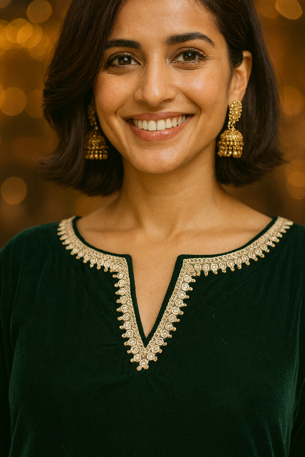 Emerald green velvet co-ord Set