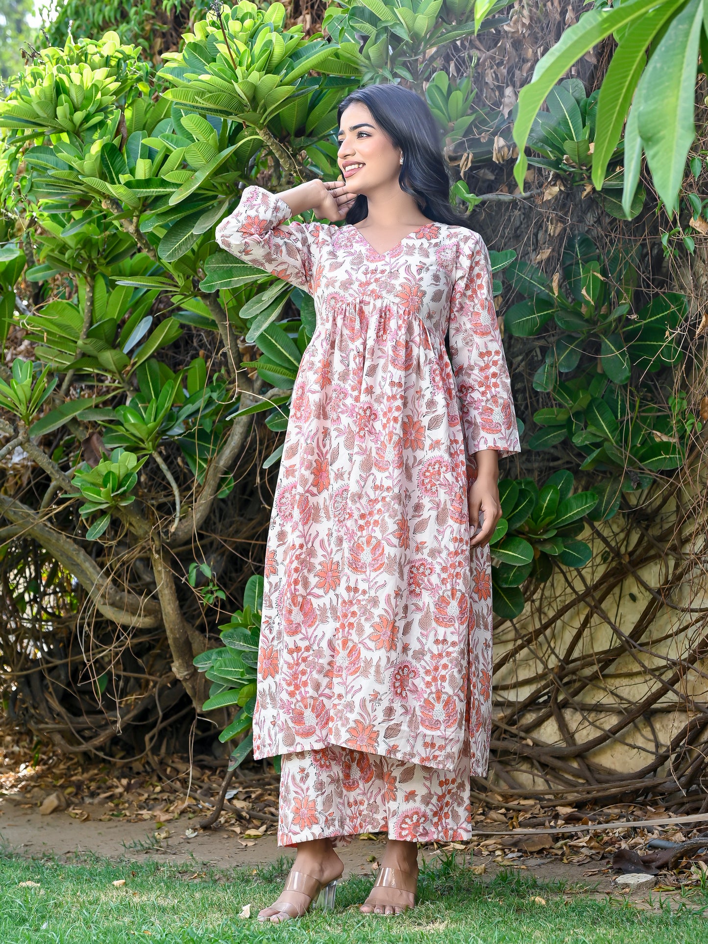 Sunset Sherbet Kurta Only