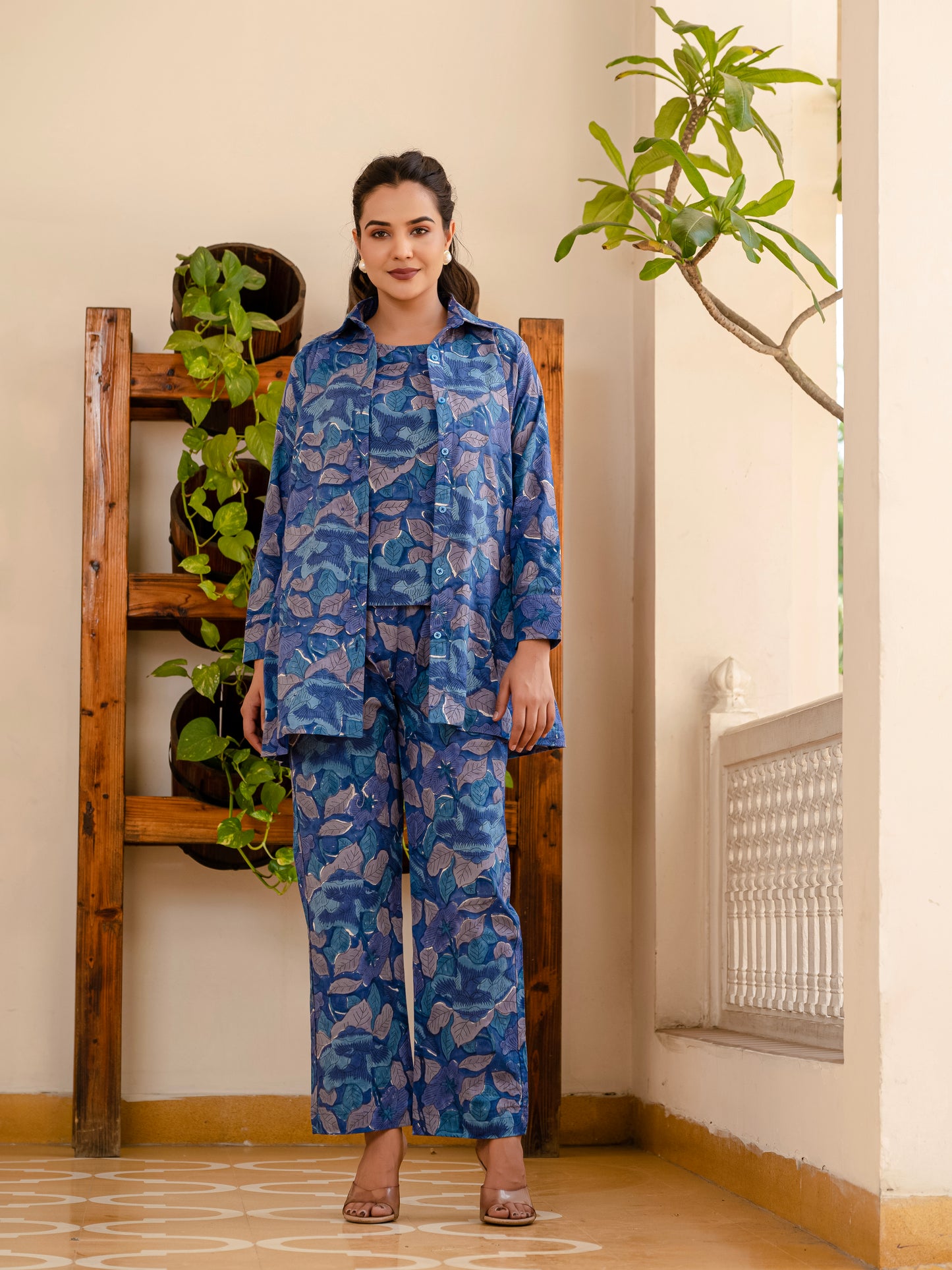 Smoky Blooms 3-piece co-ord set