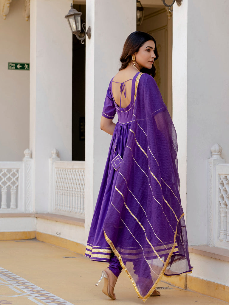 Purple Rangrez Anarkali Set
