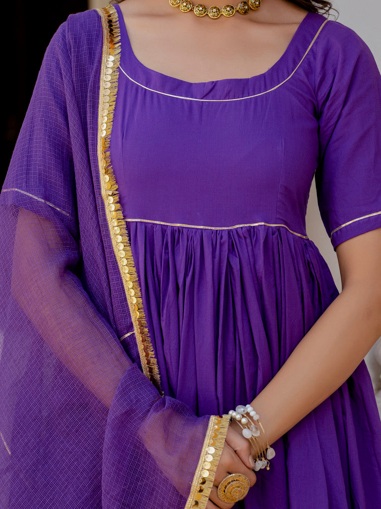Purple Rangrez Anarkali Set