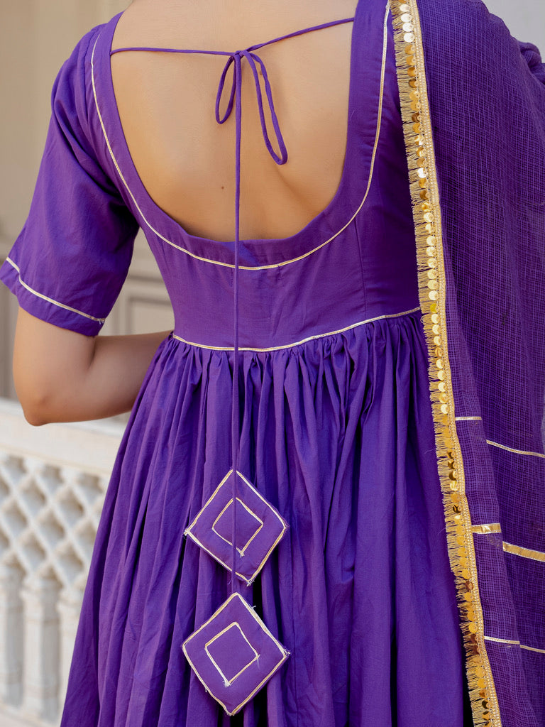 Purple Rangrez Anarkali Set