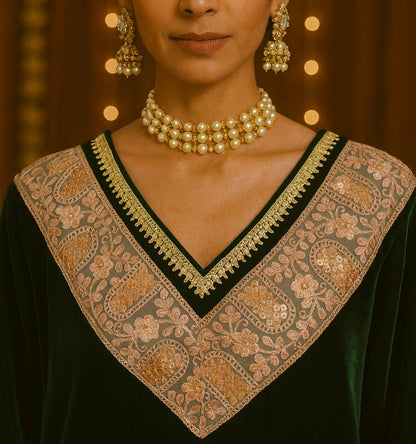 Emerald Green Embroidered Co-ord Set