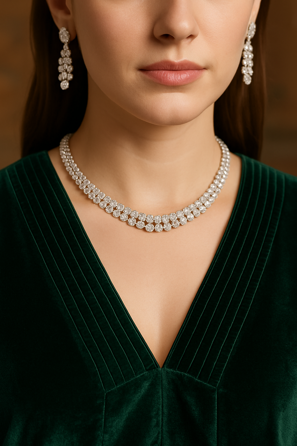 Emerald Green Velvet Kaftan Set