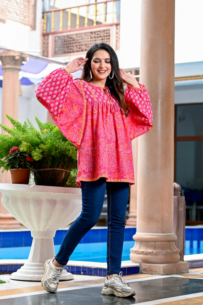 Pink Boho Top