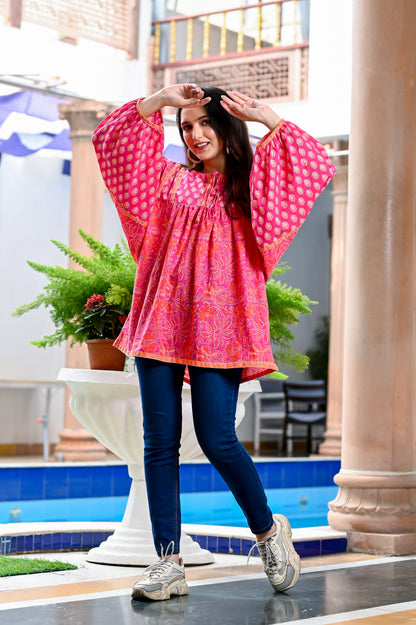 Pink Boho Top