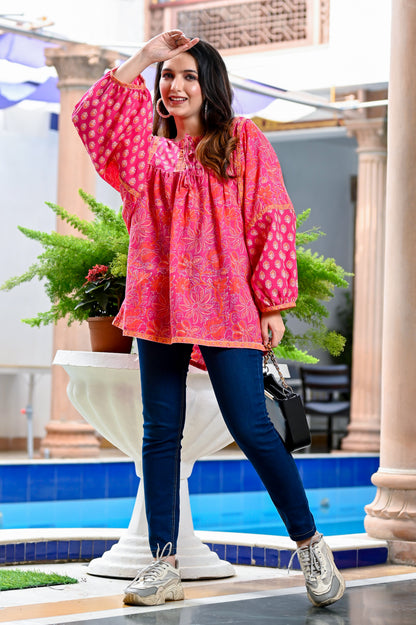 Pink Boho Top