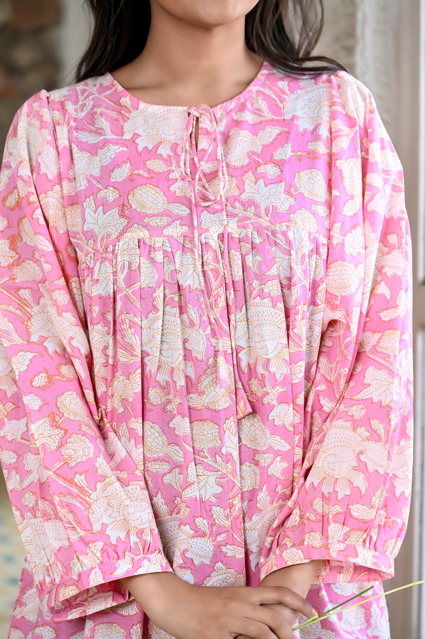 Pastel Pink Petal Party Boho Mini dress