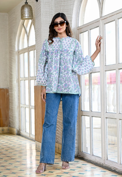 Lilac Skyline Boho Top