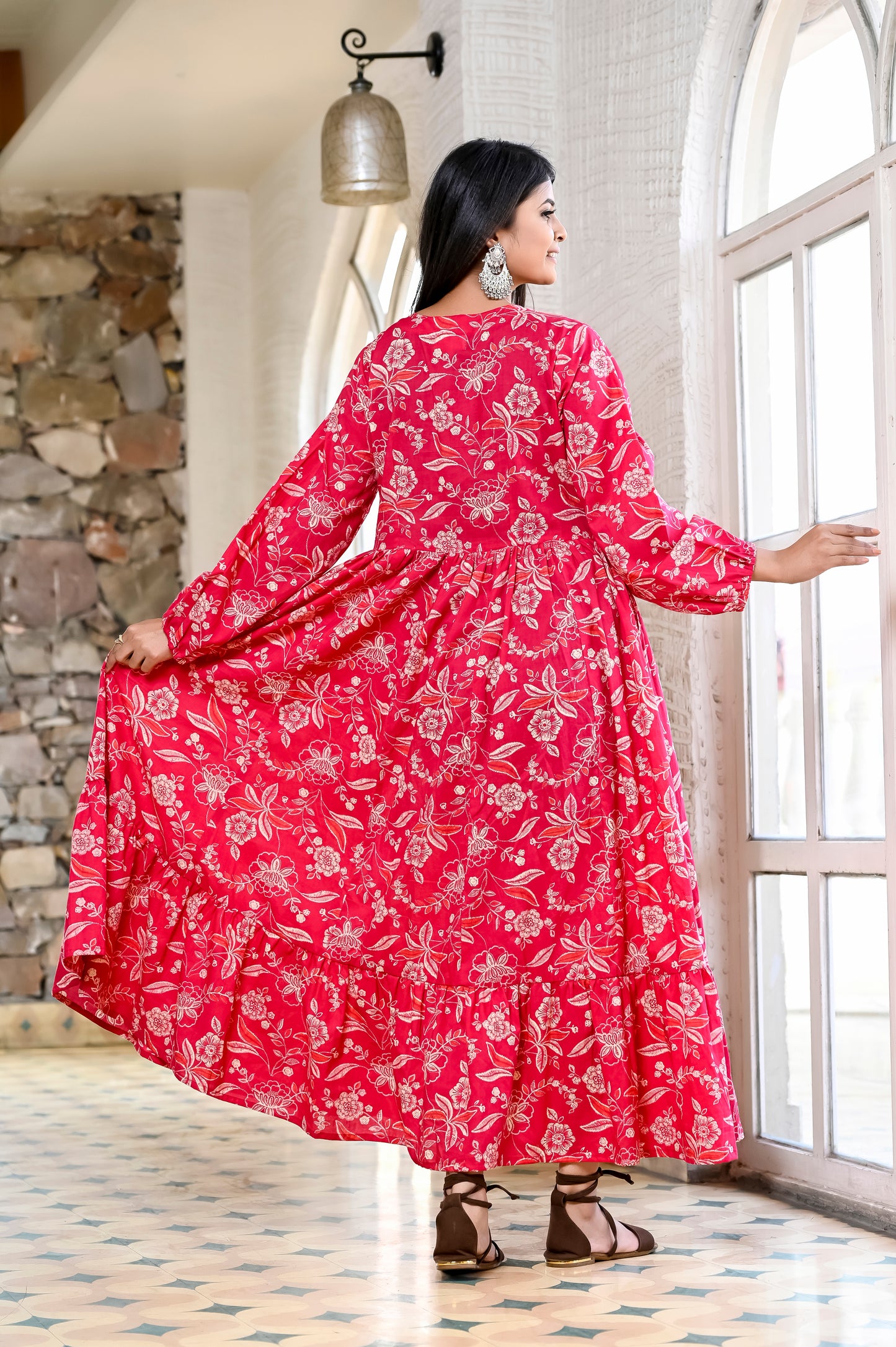 Hot Pink Pocket Princess Maxi Dress