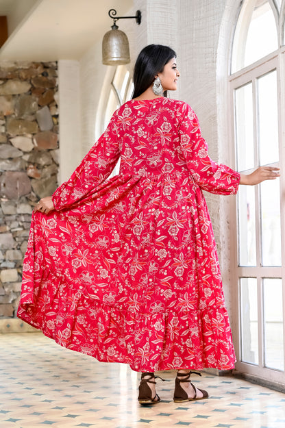 Hot Pink Pocket Princess Maxi Dress