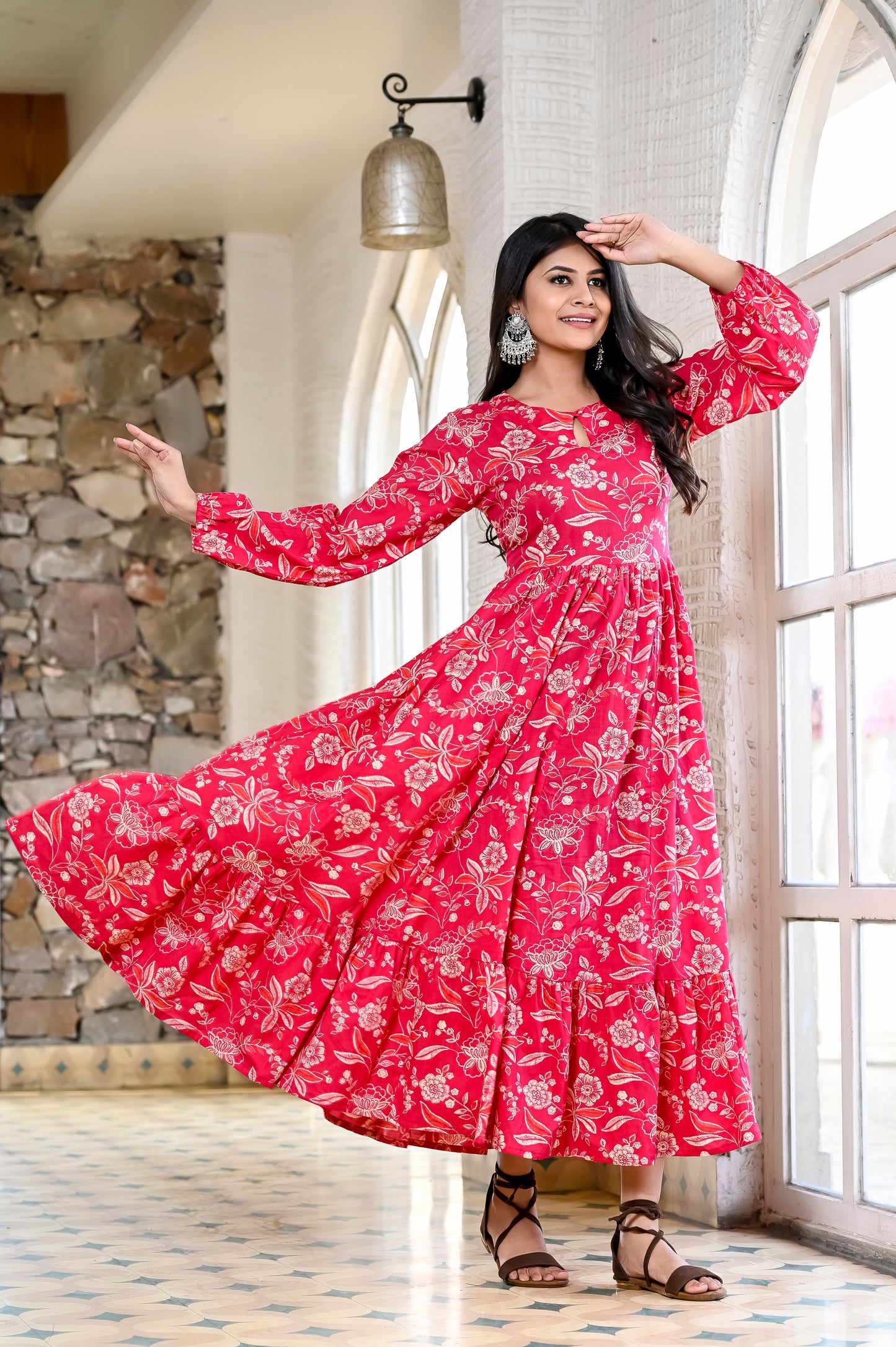Hot Pink Pocket Princess Maxi Dress