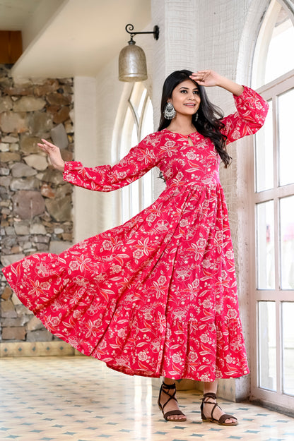 Hot Pink Pocket Princess Maxi Dress