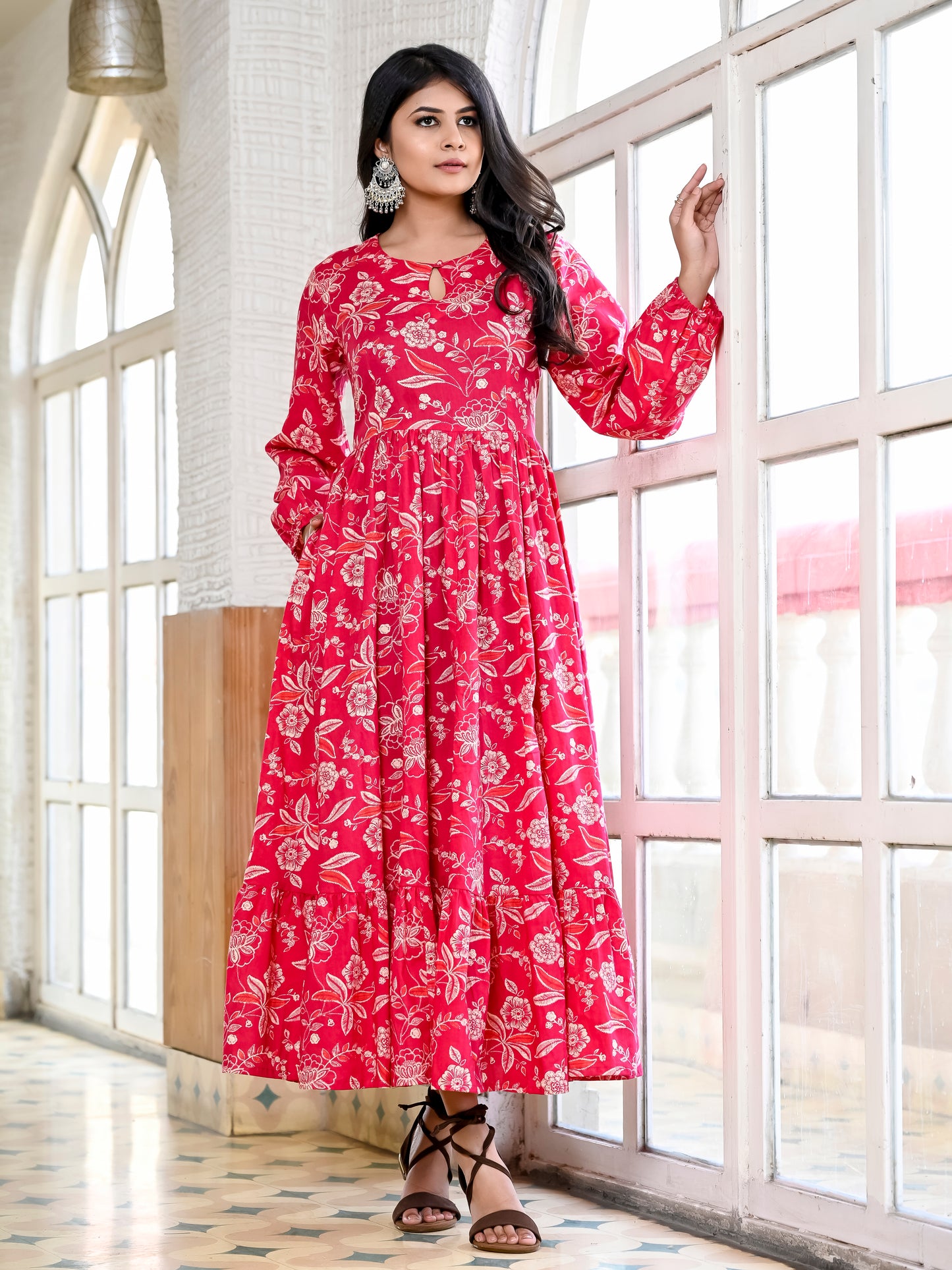 Hot Pink Pocket Princess Maxi Dress