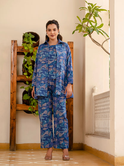 Smoky Blooms 3-piece co-ord set