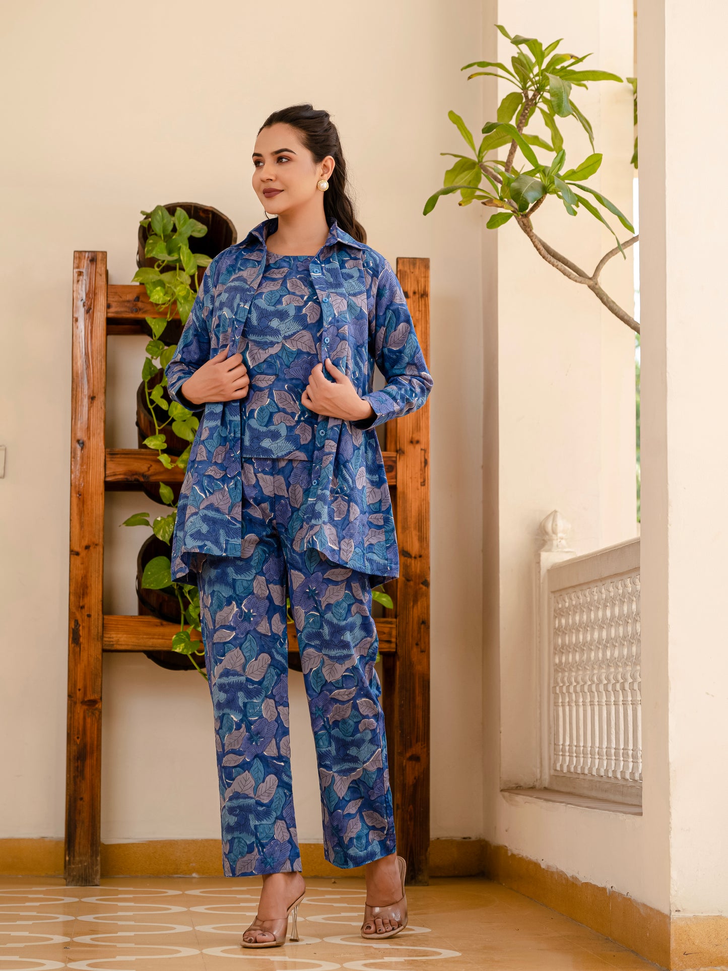 Smoky Blooms 3-piece co-ord set