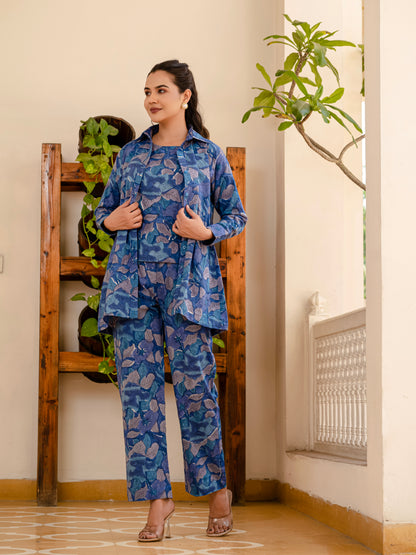 Smoky Blooms 3-piece co-ord set
