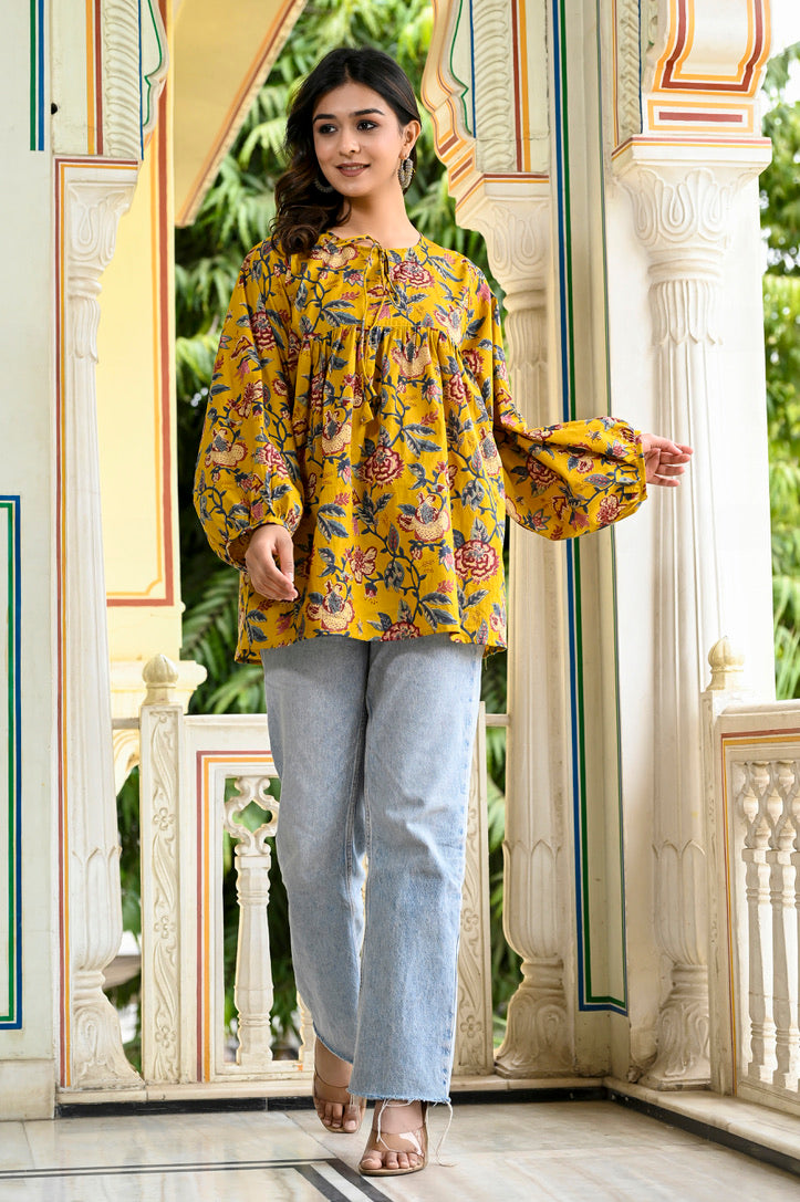 Mustard Meadow Boho Top