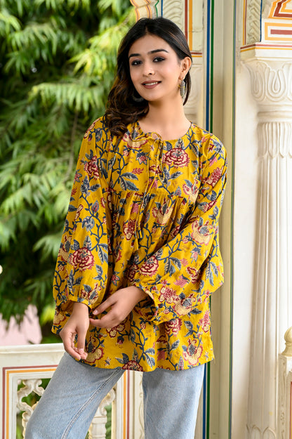 Mustard Meadow Boho Top