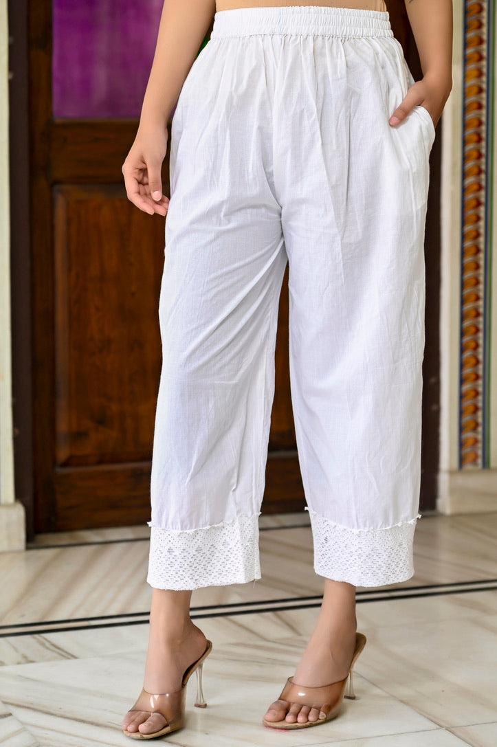 White Lace Whisper Pants