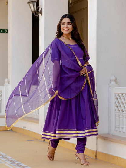 Purple Rangrez Anarkali Set