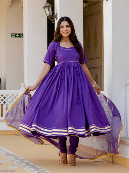 Purple Rangrez Anarkali Set
