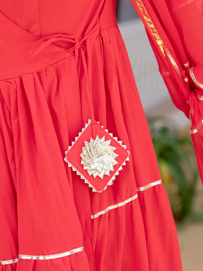 Anya Red Tiered Suit Set