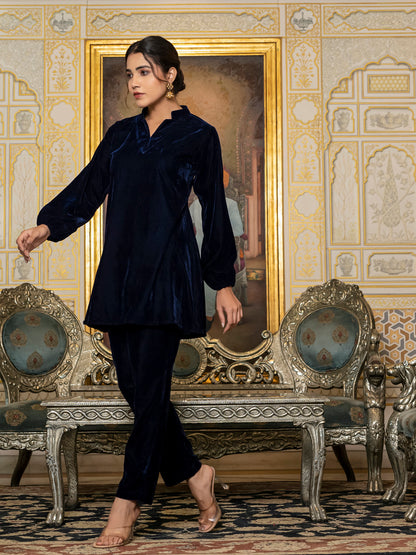 Navy Blue velvet co-ord set