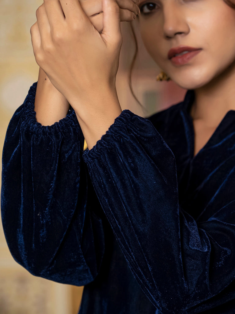 Navy Blue velvet co-ord set