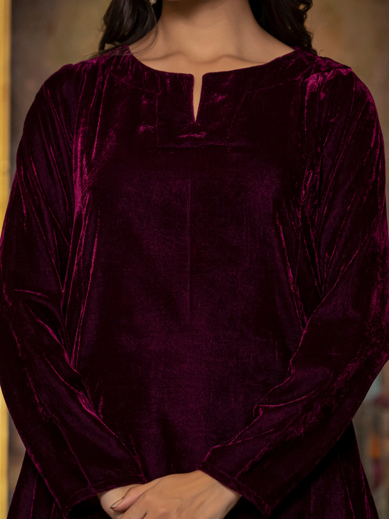 Wine velvet co-ord set